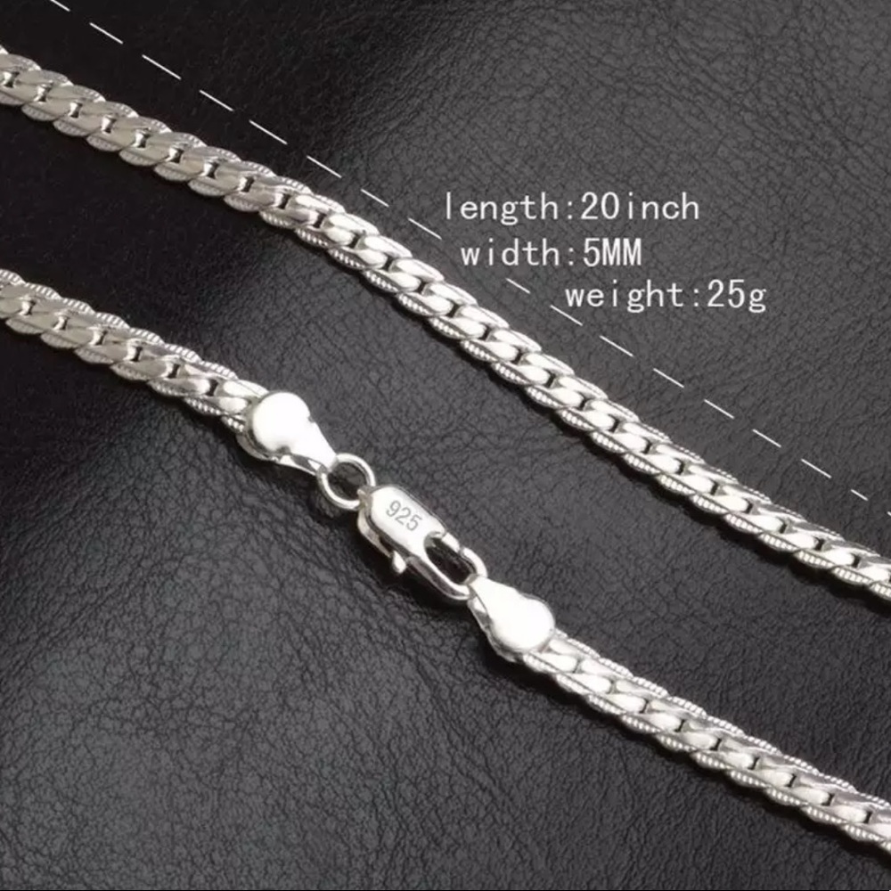NEW 20” 925 STERLING SILVER SNAKE CHAIN NECKLACE - Picture 5 of 9